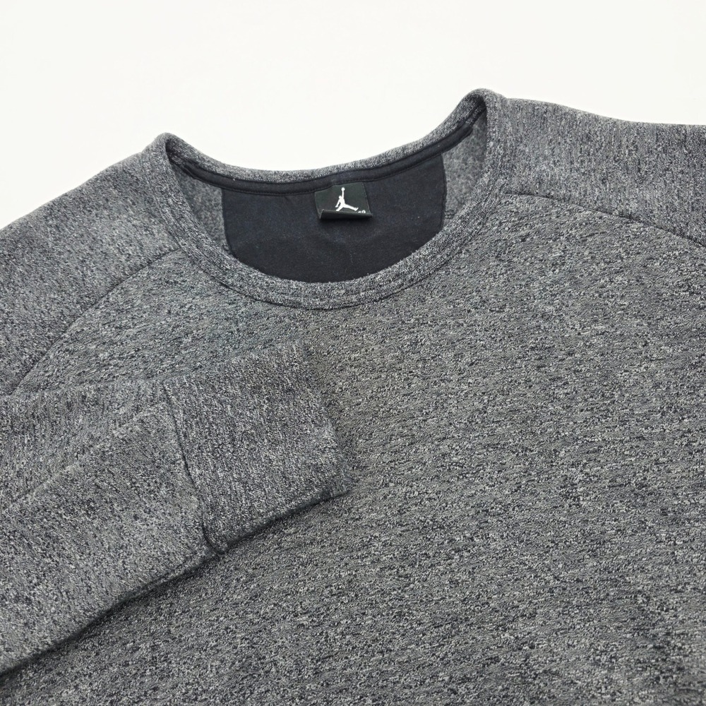 Nike Jordan Jumpman Men XXL Gray Heathered Fleece Zip Pocket Crewneck Sweatshirt